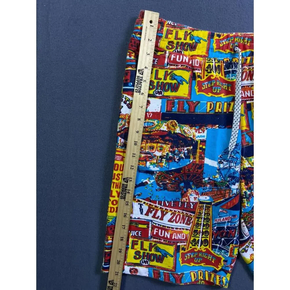 Men's Streetwear Born Fly Loopback Shorts XL 32x8 Drawstring Coney Island Fair - Picture 6 of 12